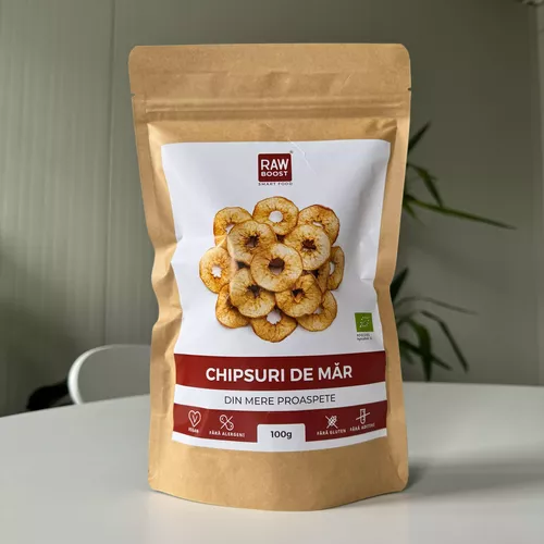Chipsuri de Măr Ecologice Liofilizate, 100g | Rawboost