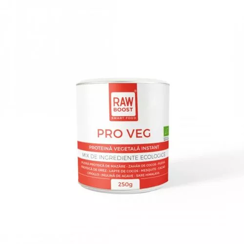 Pro Veg - Mix Proteine Vegetale pentru Creștere Masă Musculară / Tonifiere - BIO, Preparare Ușoară, 250g, 5 porții 