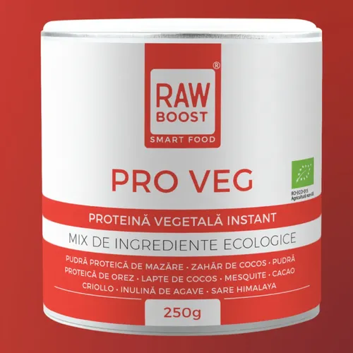Pro Veg, Mix proteine vegetale - pentru creștere masă musculară / tonifiere - ECO, preparare ușoară, 250g, 5 porții 