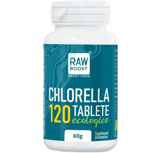 Chlorella tablete eco - proprietăți de detoxifiere, flacon 120tb - 60g