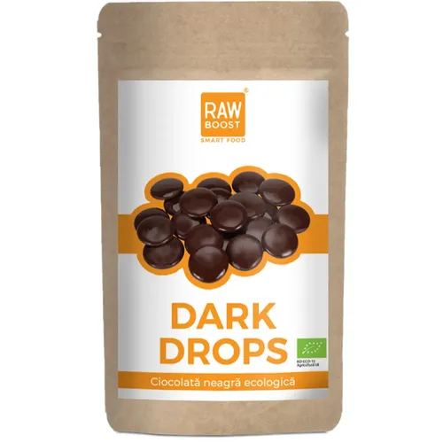 Dark Drops Ciocolată neagră ecologică vegană, 90g Dark Drops Ciocolată neagră ecologică vegană, 90g