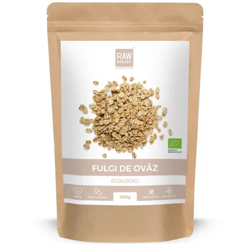 Fulgi de ovăz ecologici - ajută la menținerea unui tract digestiv sănătos, 500g
