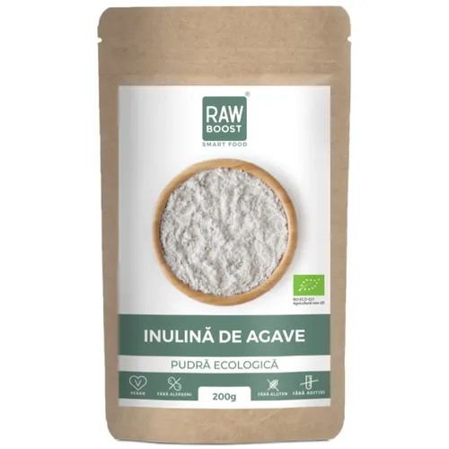 Inulină de Agave pudră ecologică - prebiotic și ajutor în controlul glicemiei, 200g