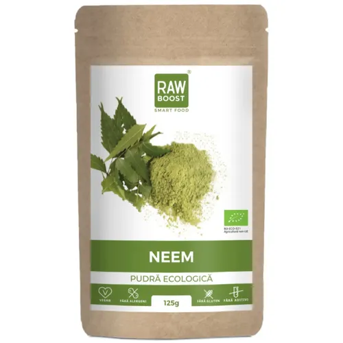 Neem Pudră Crudă Ecologică - puternic antiviral, antibacterian și antifungic, 125g