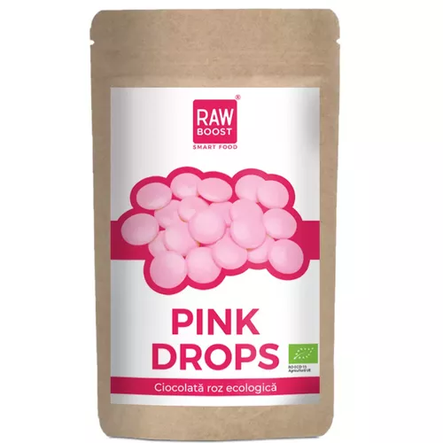 Pink Drops Ciocolată roz ecologică, 90g 