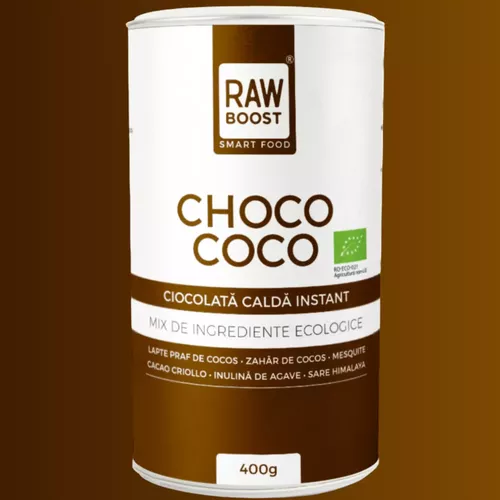 Choco Coco, ciocolată caldă ecologică - un deliciu curat pentru toată familia 400g, 16 porții