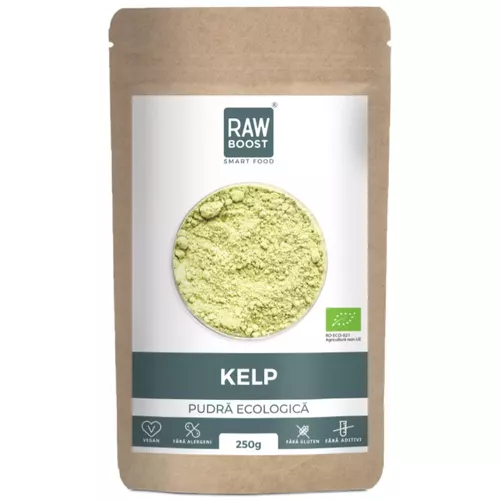 2+1 CADOU - Kelp Pudră Ecologică Crudă - poate contribui la menținerea sănătății tiroidei, 250g