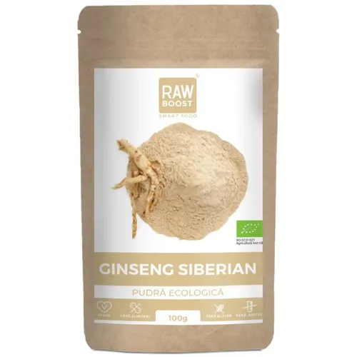 2+1 CADOU - Ginseng Siberian Pudră Ecologică Crudă - combate epuizarea fizică si mentală, 100g