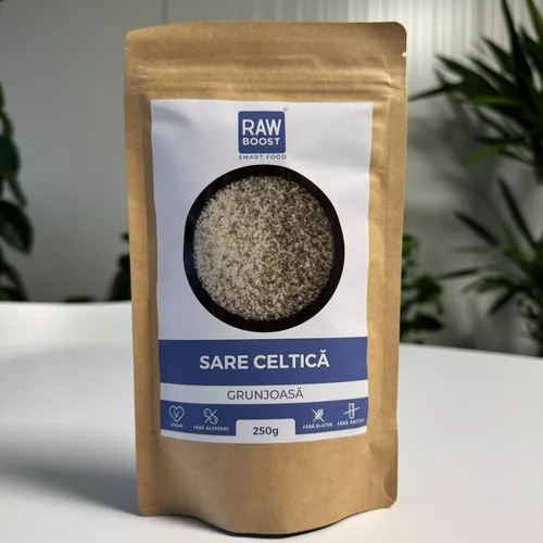 Sare Celtică Grunjoasă - ajută la menținerea echilibrului mineralelor electrolitice din organism, 250g | Rawboost