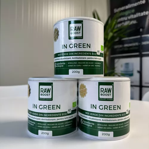 2+1 CADOU - In Green, Mix Verde ECO 200g anti-balonare, detoxifiant, pentru talie suplă.