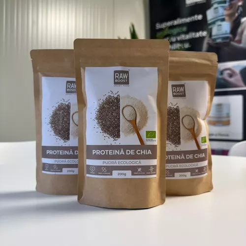 2+1 CADOU - Proteină de chia pudră ecologică - o sursă completă de proteine, 200g | Rawboost