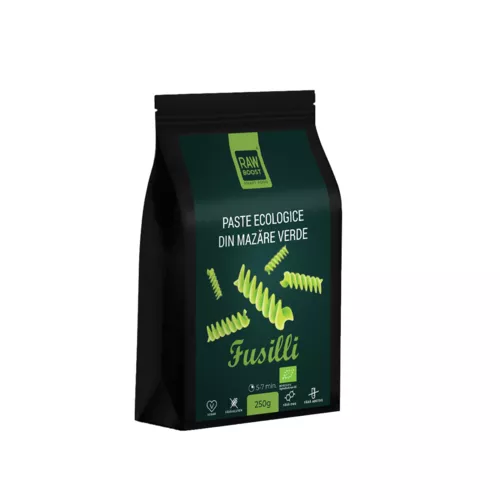 Paste ecologice Fusilli din Mazăre Verde, Fără Gluten, 250g