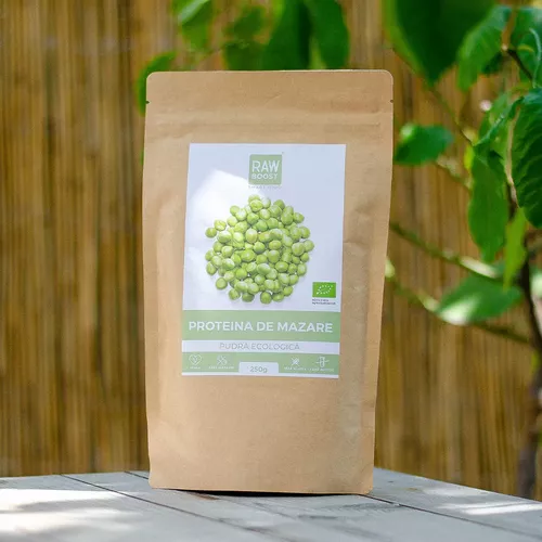 Proteină de mazăre pudră ecologică - o sursă completă de proteine, 250g