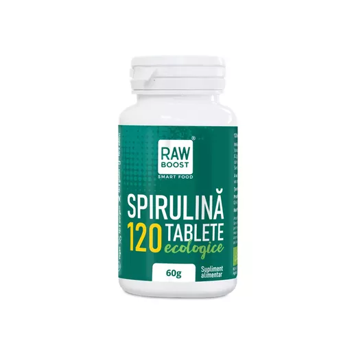 Spirulină tablete ecologice - puternic efect antiinflamator şi imunizant, 120tb flacon
