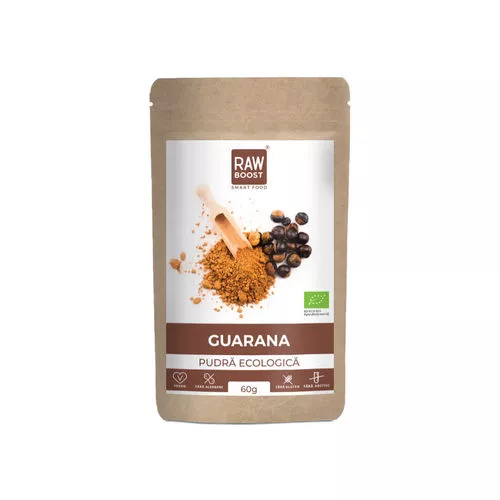 Guarana Pudră Ecologică Crudă - reglează apetitul şi ajută la scăderea în greutate, 60g