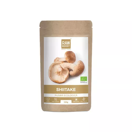 Shiitake Pudră Ecologică - sursă de vitamina B12 naturală, 125g