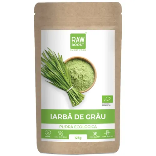 Iarbă de grâu, Pudră Ecologică - ajută la eliminarea toxinelor din organism, 125g
