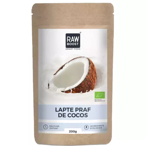 Lapte praf de cocos ECO - previne inflamația articulațiilor și apariția artritei, 200g | Rawboost
