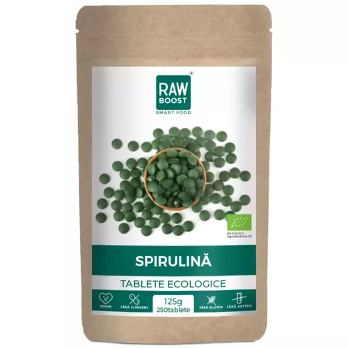Spirulină Tablete Ecologice - puternic efect antiinflamator şi imunizant, 125g