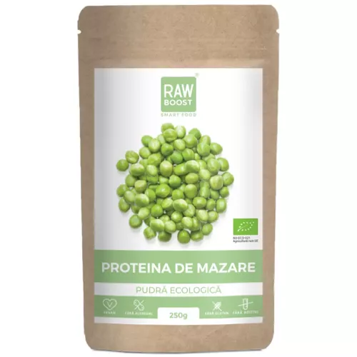 Proteină de mazăre pudră ecologică - o sursă completă de proteine, 250g
