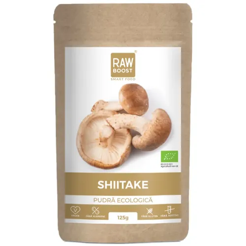 Shiitake Pudră Ecologică - sursă de vitamina B12 naturală, 125g