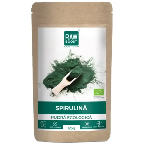 Spirulină Pudră Ecologică - puternic efect antiinflamator şi imunizant, 125g