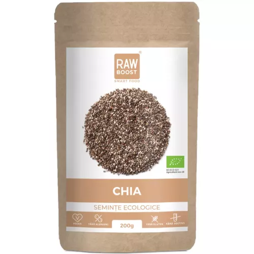 Chia Semințe Ecologice Crude - bogate în omega-3, 200g
