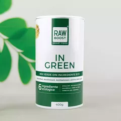 In Green, Mix Verde ECO anti-balonare, detoxifiant, pentru talie suplă. 400g, 80 porții + CADOU ghid practic cu 15 rețete