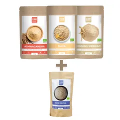 Pachet VITALITATE - Maca, Ashwagandha, Ginseng Siberian, Sare celtică (CADOU) | Rawboost